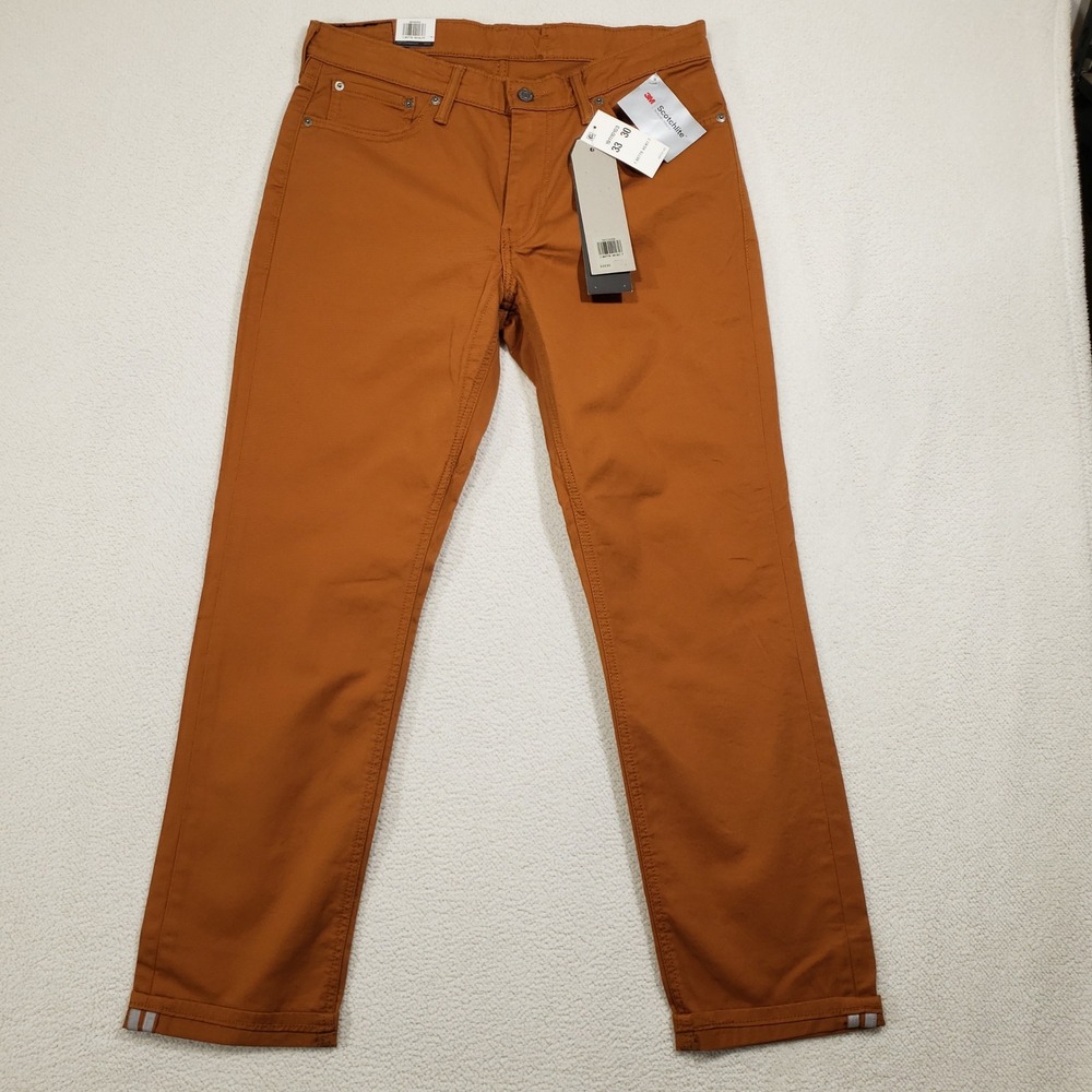Levi's Commuter 511 Slim Pants Men 33x30 Brown 3M Reflective Cycling Jeans Denim